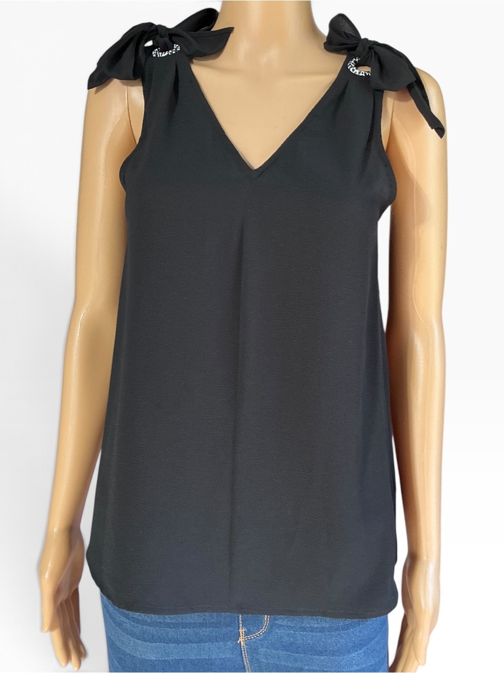 Michael Kors Black Tie-Shoulder V-Neck Camisole